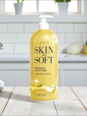 Avon Skin So Soft 33.8 Fluid Ounces Bonus Size Radiant Moisture Shower Gel